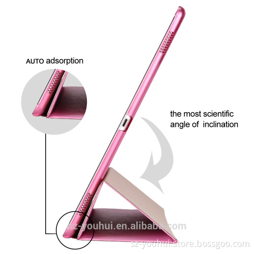 Factory Price Silk Texture Ultra Slim Tripled Folding Flip Cover Smart Auto Wake Up Case For iPad Pro Tablet
